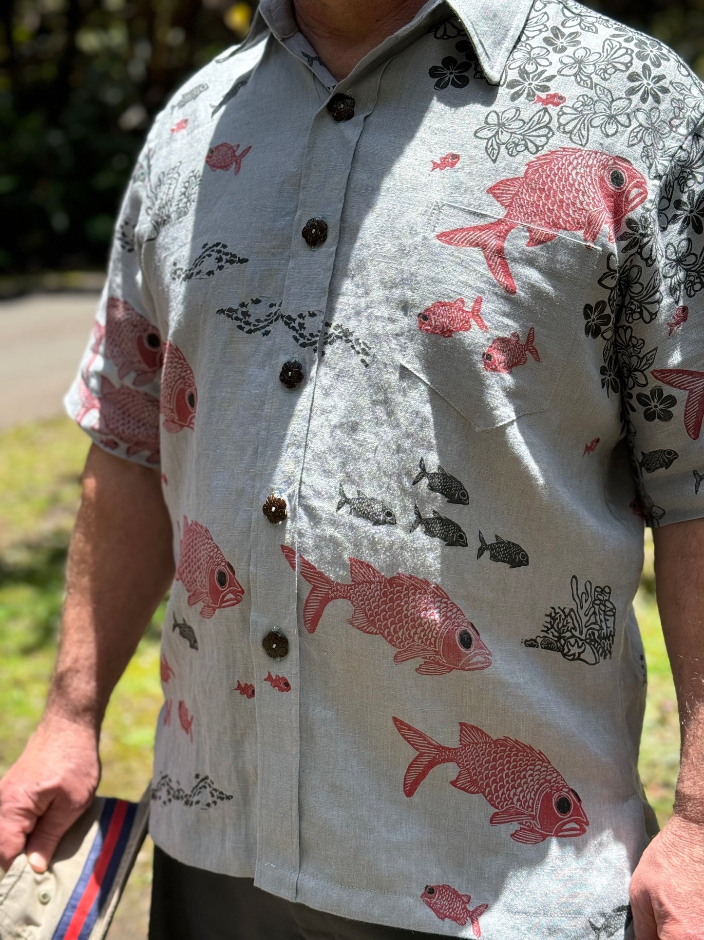 Pua menpachi aloha shirt