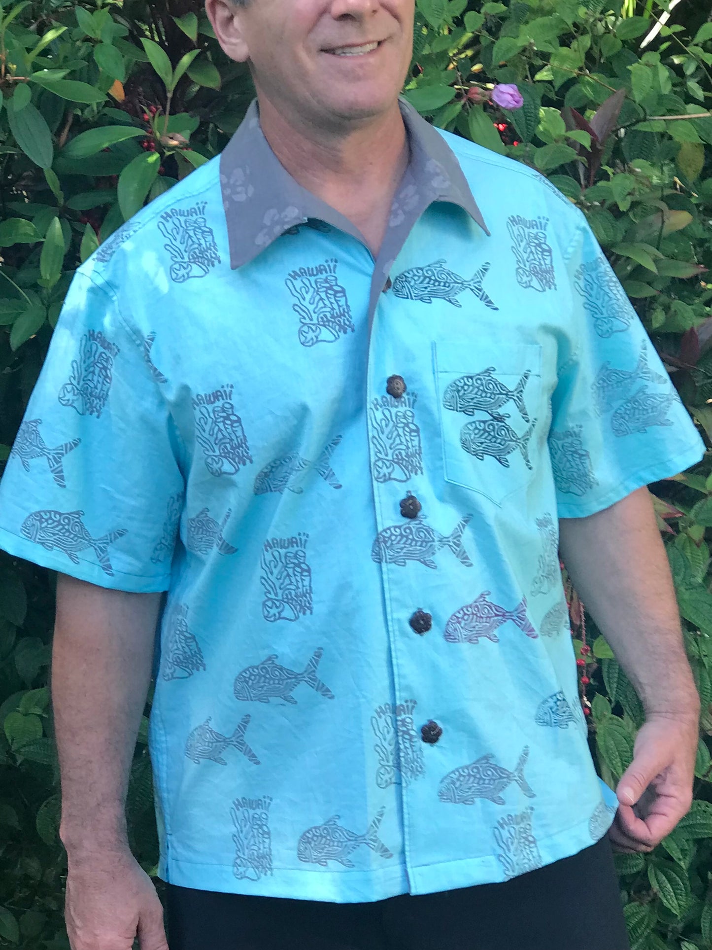 Ulua fish ( trevali fish ) Aloha Shirt