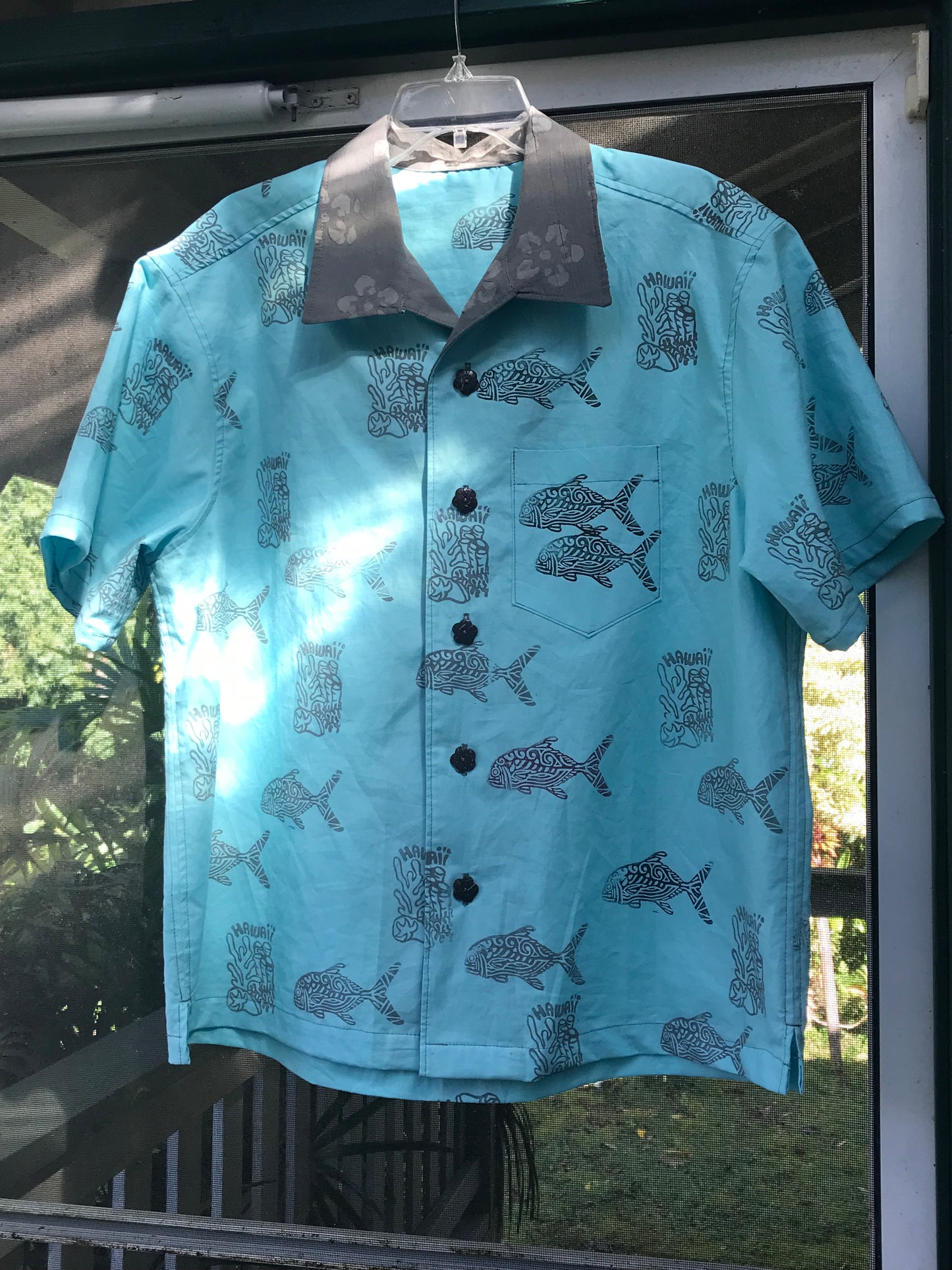 Ulua fish ( trevali fish ) Aloha Shirt